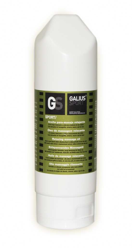 Aceite para masaje relajante de Galius Sport en su formato de 200 ml