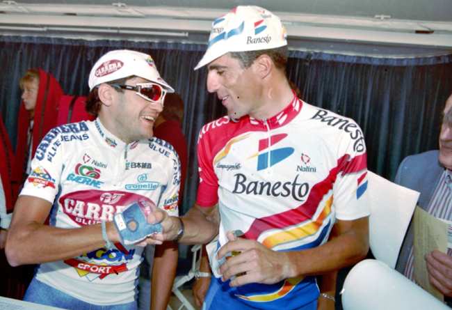 Indurain y Chiapucci e una foto de hace 20 años