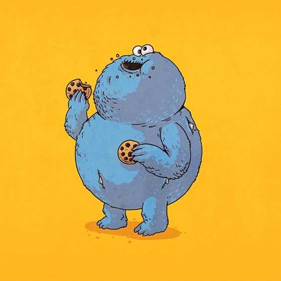 triky monstruo galletas gordo