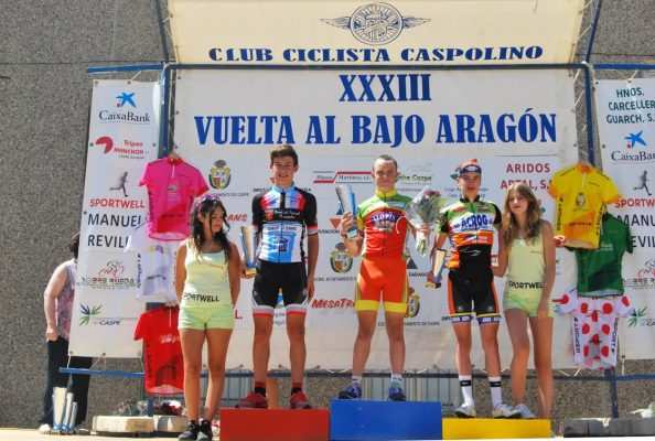 Imagen del podio de la Vuelta al Bajo Aragón de 2016